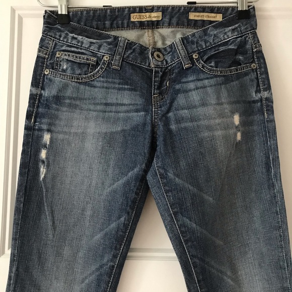 Guess jeans strait leg medium wash low rise - Picture 3 of 4